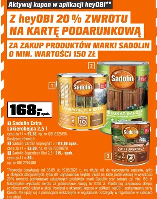 Olej do drewna Sadolin Superdeck 2,5l promocja w OBI