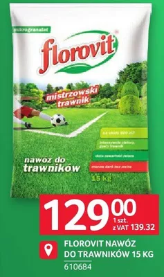Nawóz Florovit do trawników 15 kg promocja w Selgros