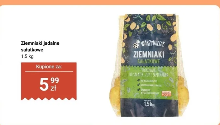 Ziemniaki jadalne sałatkowe Warzywniak promocja w Biedronka