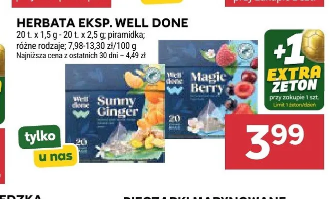 Herbata ekspresowa Well Done Sunny Ginger promocja w Stokrotka