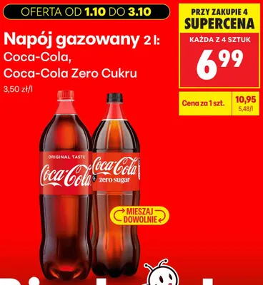 Napój gazowany Coca-Cola Zero Cukru promocja w Biedronka