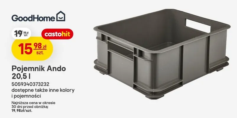 Pojemnik Ando 20,5 l dostępne także inne kolory i pojemności promocja w Castorama