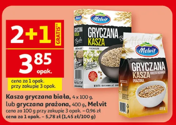 Kasza gryczana biała lub gryczana prażona promocja w Auchan