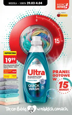 Żel do prania tkanin w krótkich cyklach Clean & Fresh promocja w Biedronka