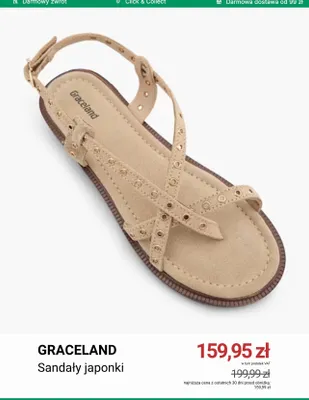 Sandały japonki Graceland promocja w Deichmann