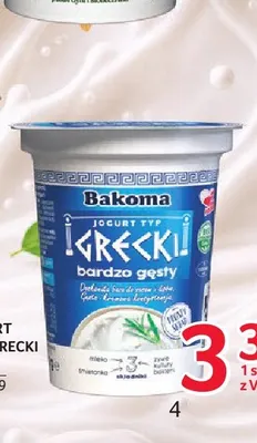 Jogurt typ grecki Bakoma promocja w Selgros