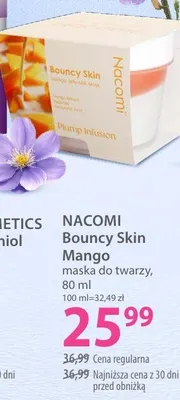 Maska do twarzy Nacomi Bouncy Skin Mango promocja w Hebe
