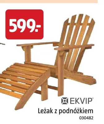 Leżak z podnóżkiem EKVIP promocja w Jula