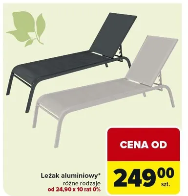 Leżak aluminiowy promocja w Carrefour