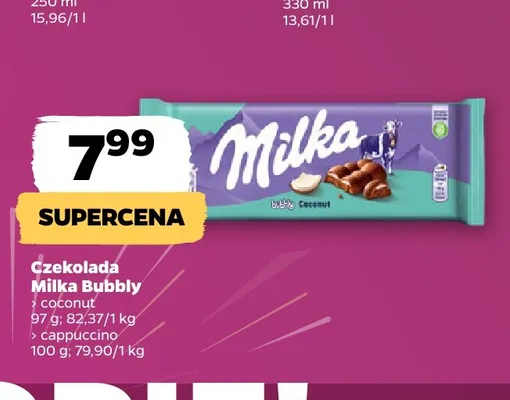 Czekolada Milka Bubbly cappuccino promocja w Netto