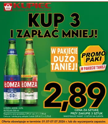 Piwo Łomża Jasne promocja w Kupiec