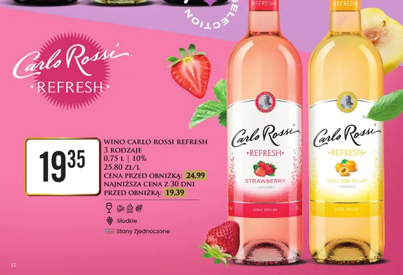 Wino białe Carlo Rossi Refresh Yellow Plum promocja w Dino