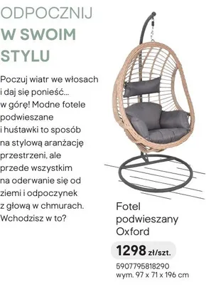 Fotel podwieszany Oxford promocja w Castorama