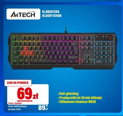 Klawiatura Bloody B140N A4Tech promocja w RTV EURO AGD