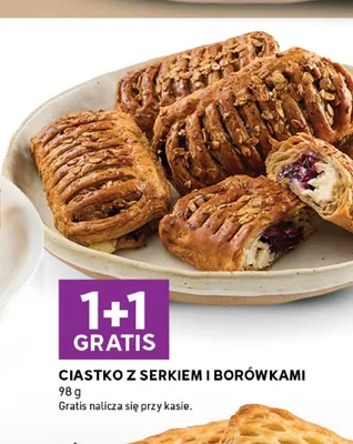 Ciastko z serkiem i borówkami promocja w Stokrotka
