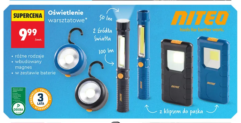 Oświetlenie warsztatowe Niteo promocja w Biedronka