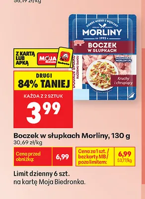 Boczek w słupkach Morliny promocja w Biedronka