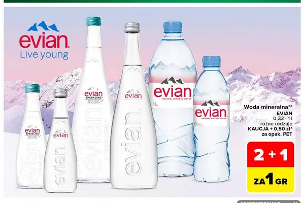 Woda mineralna Evian promocja w Carrefour Market