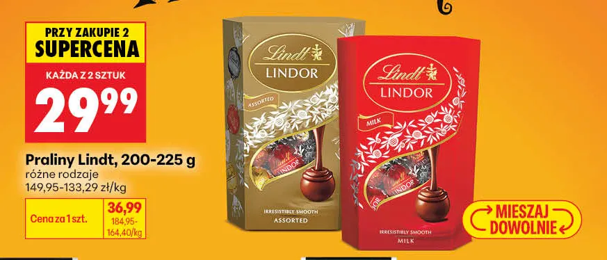 Praliny Lindt Lindor Assorted promocja w Biedronka