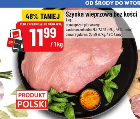 Szynka wieprzowa bez kości promocja w POLOmarket