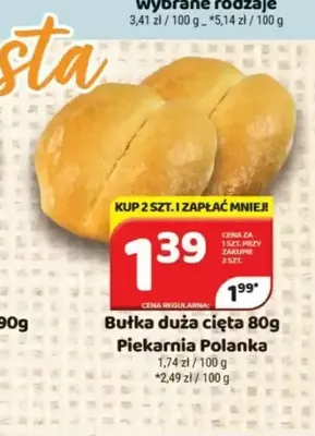 Bułka duża cięta Piekarnia Polanka promocja w Delfin