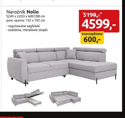 Narożnik Nolio promocja w Black Red White