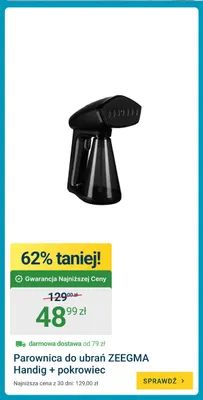 Parownica do ubrań Zeegma Handig + pokrowiec promocja w ERLI
