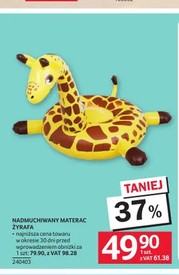 Nadmuchiwany materac Żyrafa promocja w Selgros