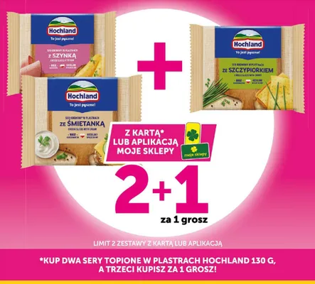 Ser kremowy w plastrach z szynką Hochland promocja w Euro Sklep