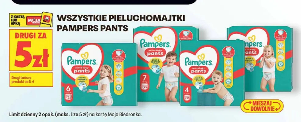 Pieluchomajtki Pampers Pants promocja w Biedronka