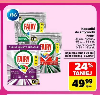 Kapsułki do zmywarki Fairy 56 szt. promocja w Carrefour Market