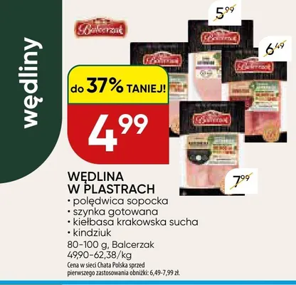 Wędlina w plastrach szynka gotowana Balcerzak promocja w Chata Polska