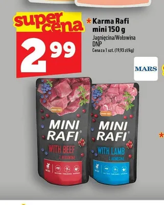 Karma dla psów Rafi Mini z wołowiną 150 g promocja w TOPAZ