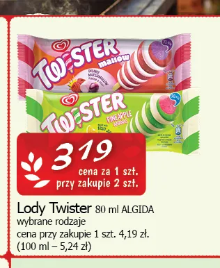Lody Twister Mallow Algida promocja w CEZAR Delikatesy