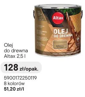 Olej do drewna 2.5l Altax promocja w Castorama