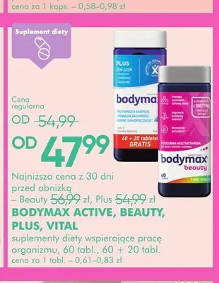 Suplement diety Bodymax Beauty promocja w Super-Pharm