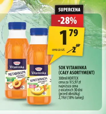 Sok Vitaminka Metabolizm Hortex promocja w Arhelan