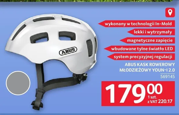 Kask rowerowy młodzieżowy ABUS Youn-I 2.0 promocja w Selgros