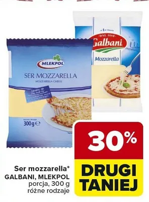 Ser mozzarella Galbani, Mlekpol porcja promocja w Carrefour Market