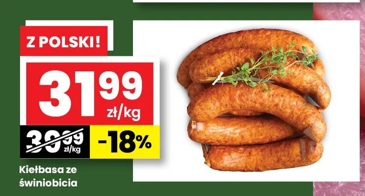 Kiełbasa ze świniobicia promocja w emma MARKET
