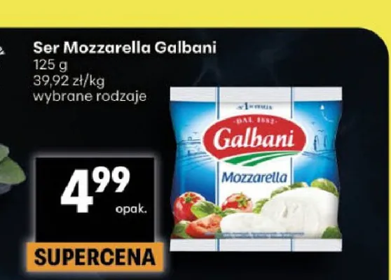 Ser Mozzarella Galbani promocja w Delikatesy Centrum