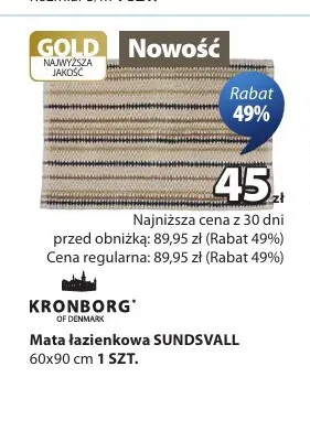 Mata łazienkowa Sundsvall Kronborg 60x90 cm promocja w Jysk