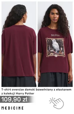 T-shirt oversize damski bawełniany z elastanem z kolekcji Harry Potter Medicine promocja w Medicine
