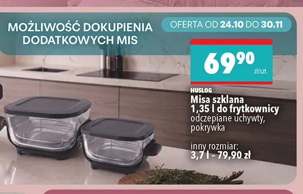 Misa szklana 3,7 l do frytkownicy Huslog promocja w Biedronka