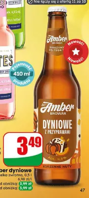 Piwo Amber dyniowe promocja w Dino