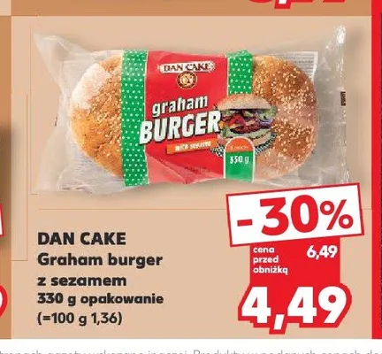 Graham burger z sezamem DAN CAKE promocja w Kaufland