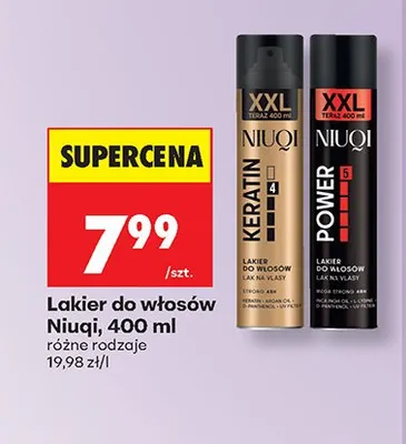 Lakier do włosów Niuqi Keratin promocja w Biedronka