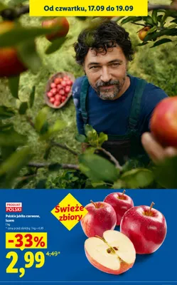 Jabłka czerwone polskie luzem promocja w Lidl