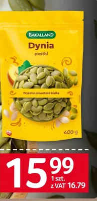 Pestki dyni łuskane Bakalland 400g promocja w Selgros