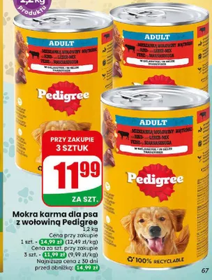 Mokra karma dla psa z wołowiną Pedigree promocja w Dino
